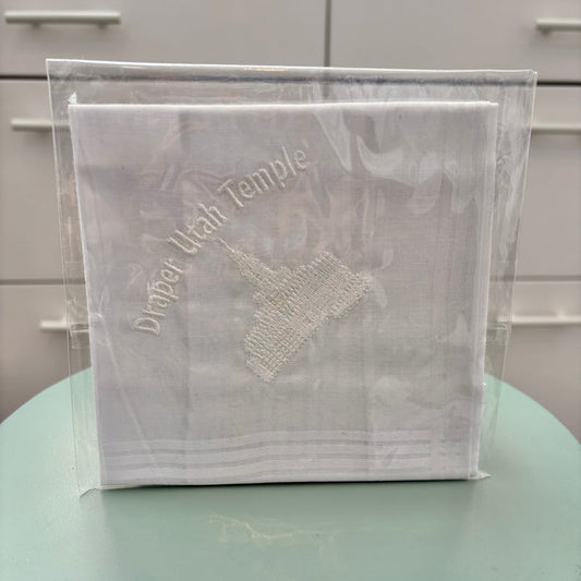 White hankie with embroidery.