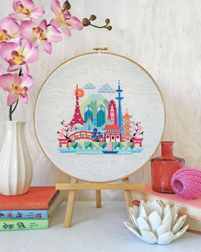 Pretty Little Tokyo Cross Stitch Pattern-Stitched Modern