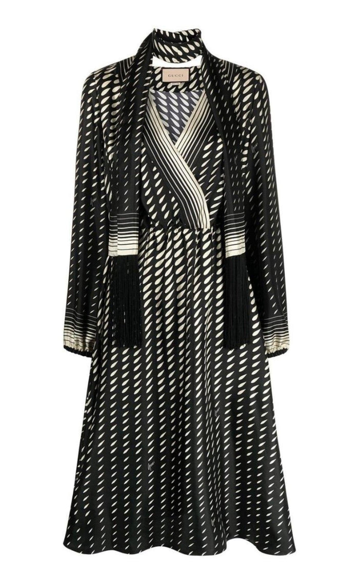 Gucci Printed Scarf Belted Wrap Dress - Runway Catalog