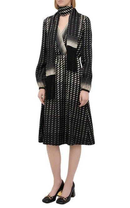 Gucci Printed Scarf Belted Wrap Dress - Runway Catalog