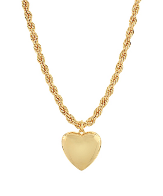 puffy heart chain necklace