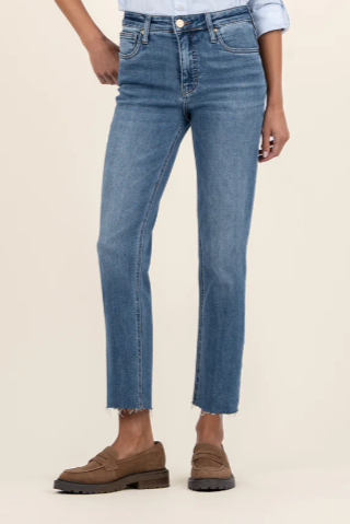 Rachael High Rise Fab Ab Raw Hem Mom Jean