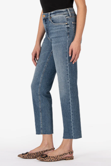Rachael High Rise Fab Ab Raw Hem Mom Jean