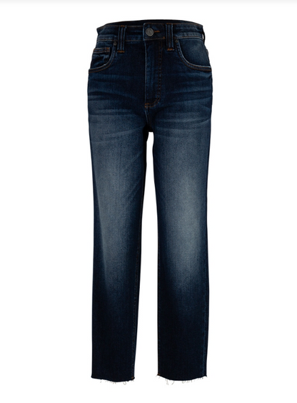 Rachael High Rise Fab Ab Raw Hem Mom Jean