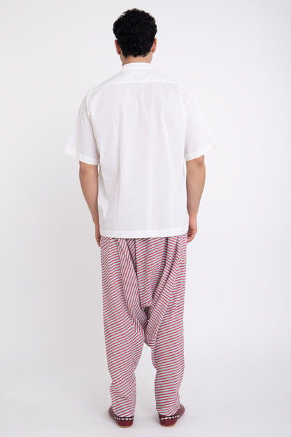 Rafic Cotton Striped Red & Green Sirwal