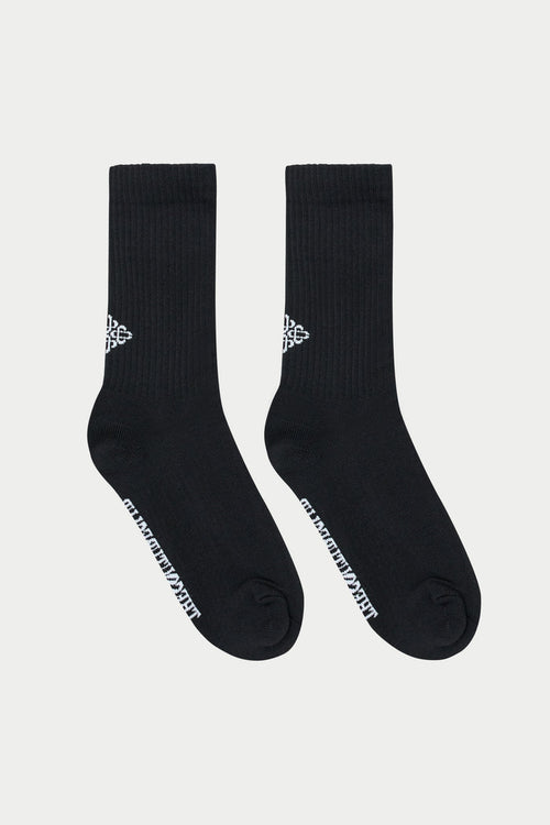 REVERSE EMBLEM COPYRIGHT SOCKS - BLACK
