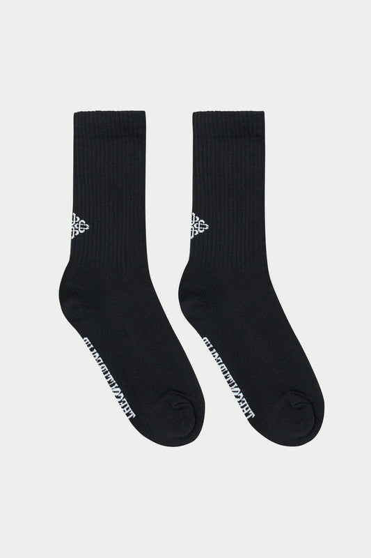REVERSE EMBLEM COPYRIGHT SOCKS - BLACK