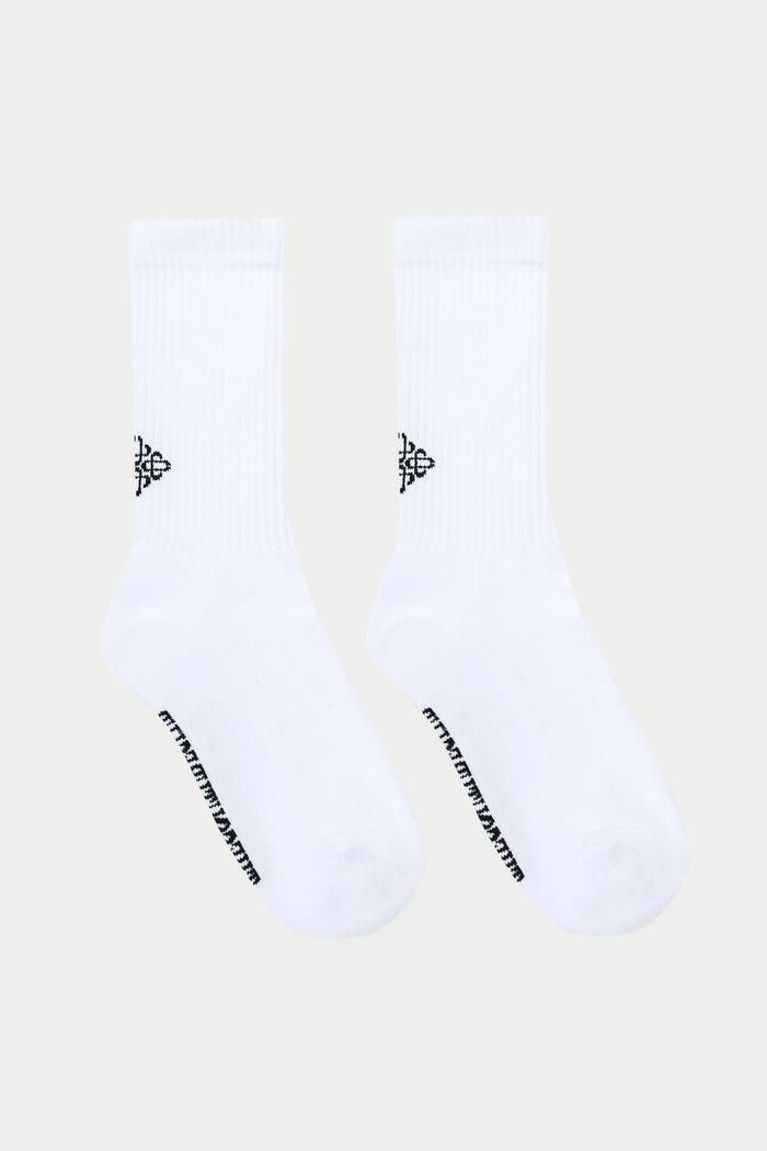 REVERSE EMBLEM COPYRIGHT SOCKS - WHITE