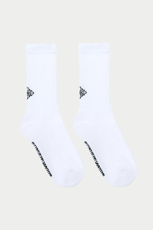 REVERSE EMBLEM COPYRIGHT SOCKS - WHITE