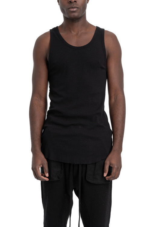Thom Krom | SS26 - Ribbed cotton tank top, Black MTS947