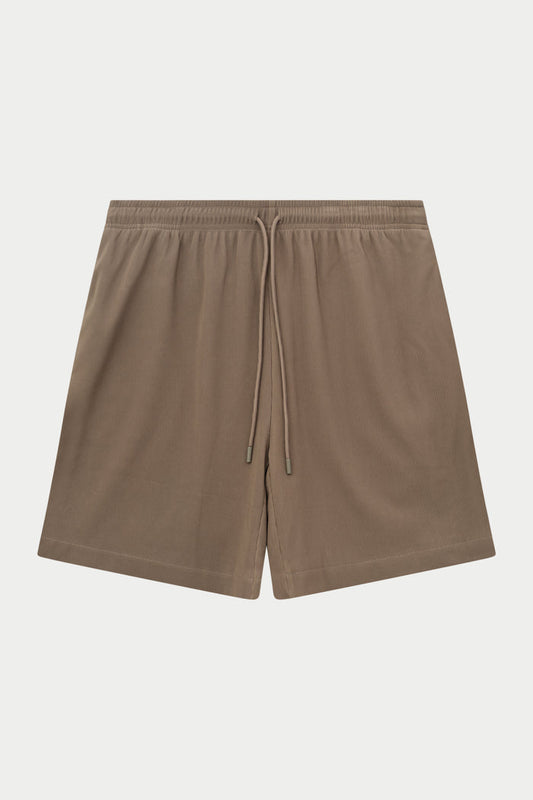 RIBBED SHORTS - MINK