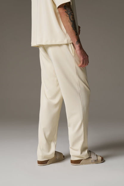 RIBBED TROUSERS - OFF WHITE