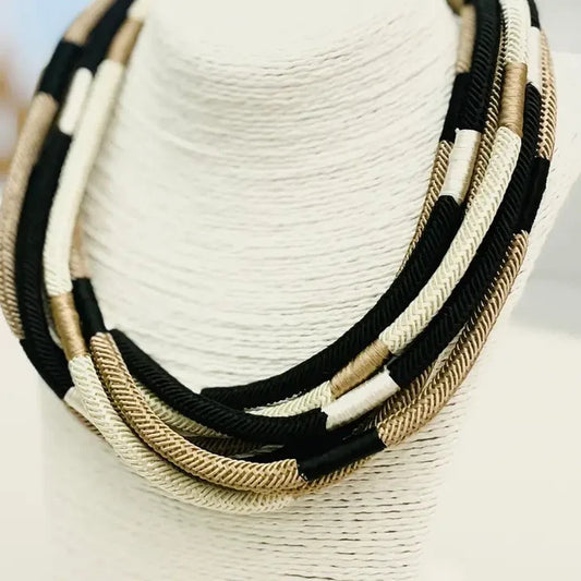 rope slub stand multi color necklace