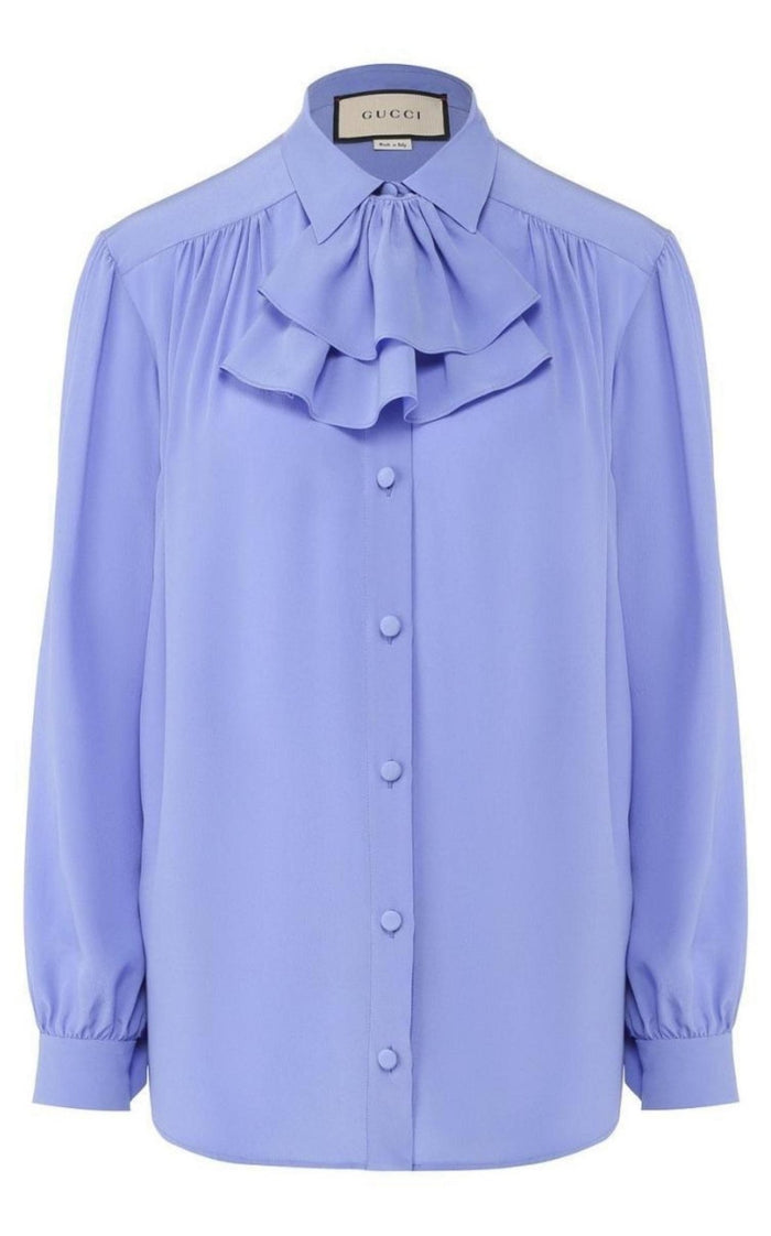 Gucci Ruffle - neck Silk Blouse - Runway Catalog