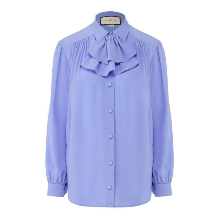 Gucci Ruffle - neck Silk Blouse - Runway Catalog