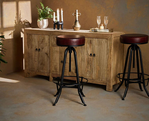 Rustic Revolve Seat - Furniselan - Brown