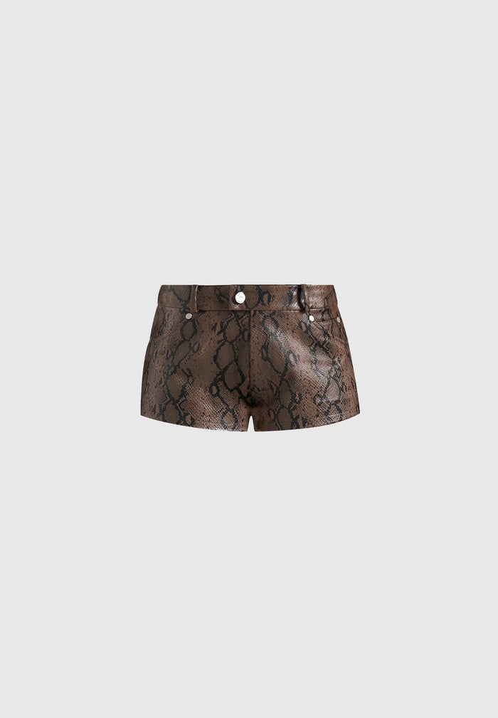 samia-python-mini-shorts-brown