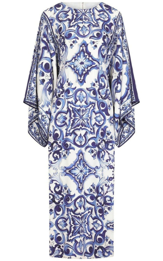 Dolce & Gabbana Scarf - print Silk Charmeuse Maxi Dress - Runway Catalog