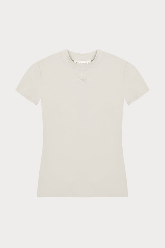 SCULPTING STRETCH EMBLEM BABY TEE - BONE