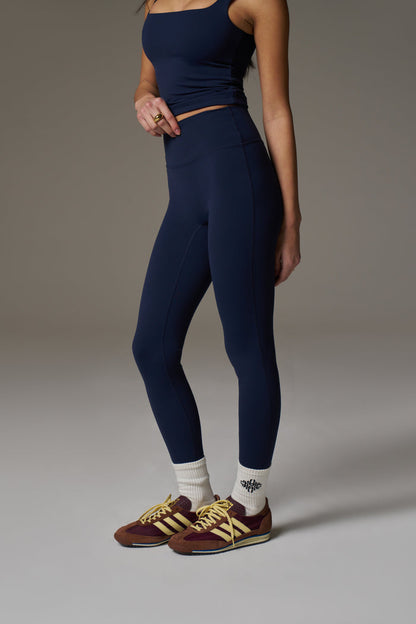 SCULPTING STRETCH EMBLEM LEGGINGS - DARK NAVY