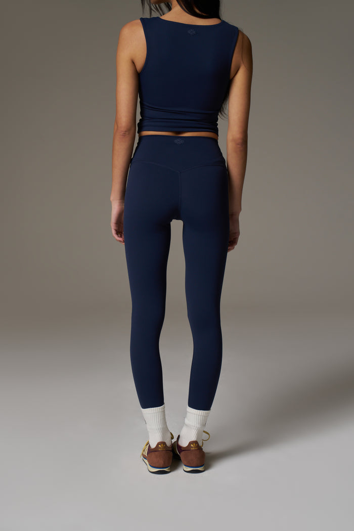 SCULPTING STRETCH EMBLEM LEGGINGS - DARK NAVY