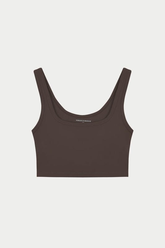 SCULPTING STRETCH EMBLEM SPORTS BRA - CHOCOLATE