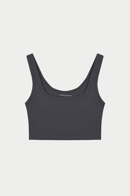 SCULPTING STRETCH EMBLEM SPORTS BRA - MIDNIGHT GREY