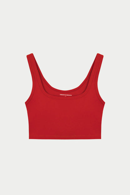 SCULPTING STRETCH EMBLEM SPORTS BRA - RED
