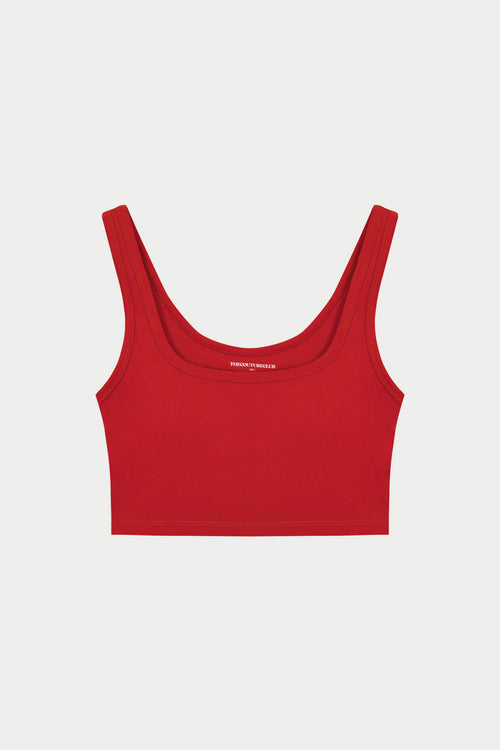 SCULPTING STRETCH EMBLEM SPORTS BRA - RED