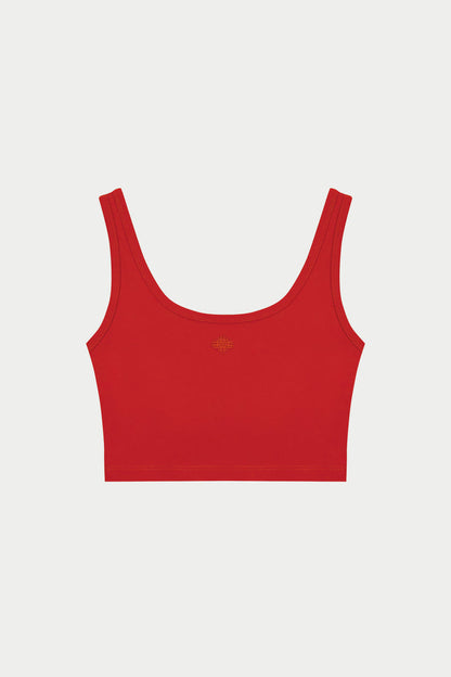 SCULPTING STRETCH EMBLEM SPORTS BRA - RED