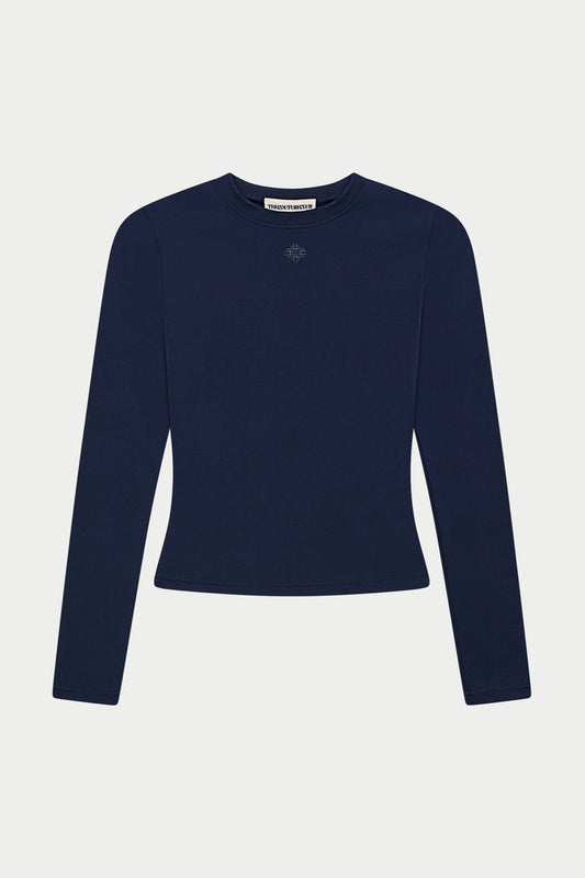 SCULPTING STRETCH LONG SLEEVE TOP - DARK NAVY