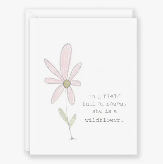 She is a Wildflower - Greeting Card