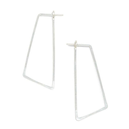 Shift Minimal Hoop - Geometric Silver or Gold Line Earrings