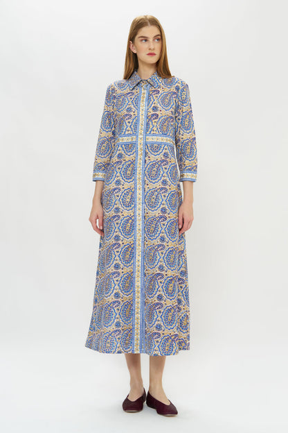 Shirt Dress Maxi- Izmir Blue