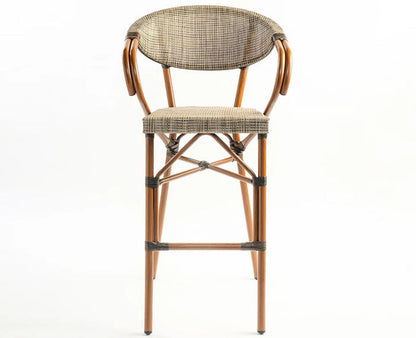 Soleil Curved Outdoor Bar Chair - Outdoor chair - Furniselan - Dark-Walnut