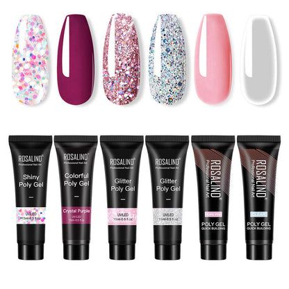 Salon flat lay with UV-ready nail gel, nail tips and precision brush