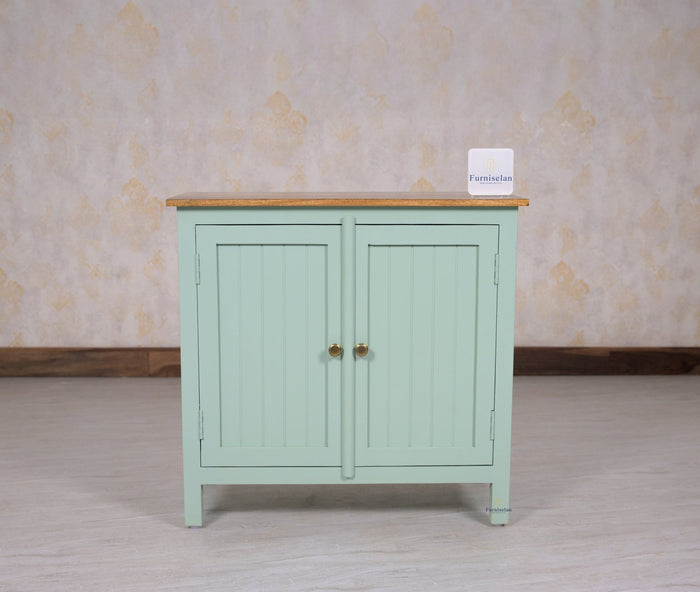 Spain Solid Mango Wood Sideboard Cabinet - Two Doors - Sideboard - Furniselan - Silt-Green