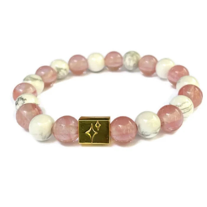 The Spotlight Project pink and marble beaded bracelet - Jackie and Laura's design
