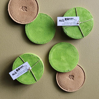 Suede Coasters Lime Set of 4