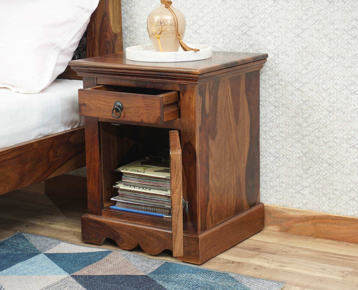 Sweden Bedside Table Furniselan-Teak-Finish