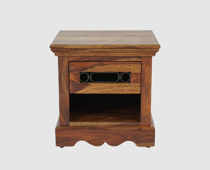 Sweden Solid Wood Bedside Table - Furniselan-Teak-Finish