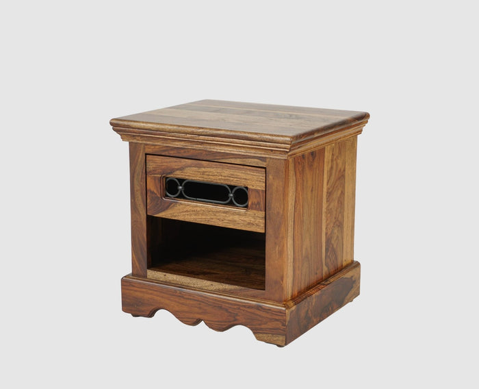 Sweden Solid Wood Bedside Table - Furniselan-Teak-Finish