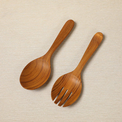 Teak serving set