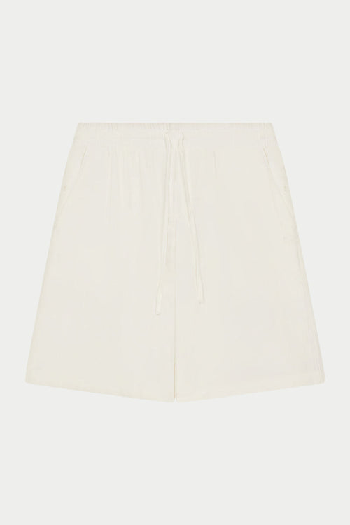 TEXTURED WOVEN SHORTS - WHITE