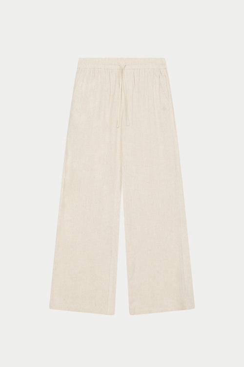 TEXTURED WOVEN TROUSERS - BEIGE