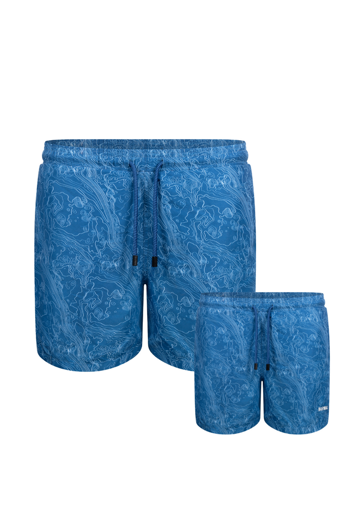 Topo Map Father & Son Swim Trunks