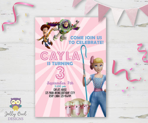 Toy Story Bo Peep Birthday Party Invitation