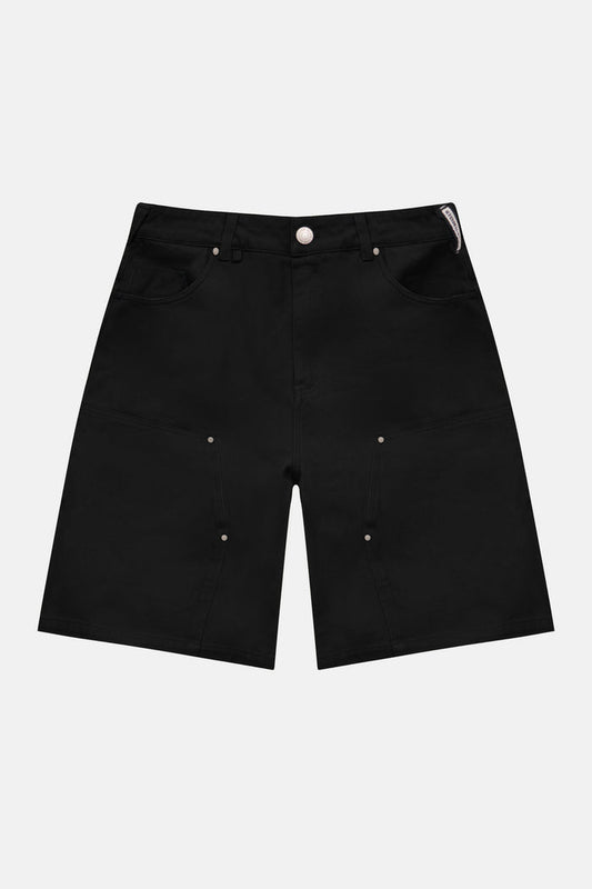 TWILL CARPENTER SHORTS - BLACK