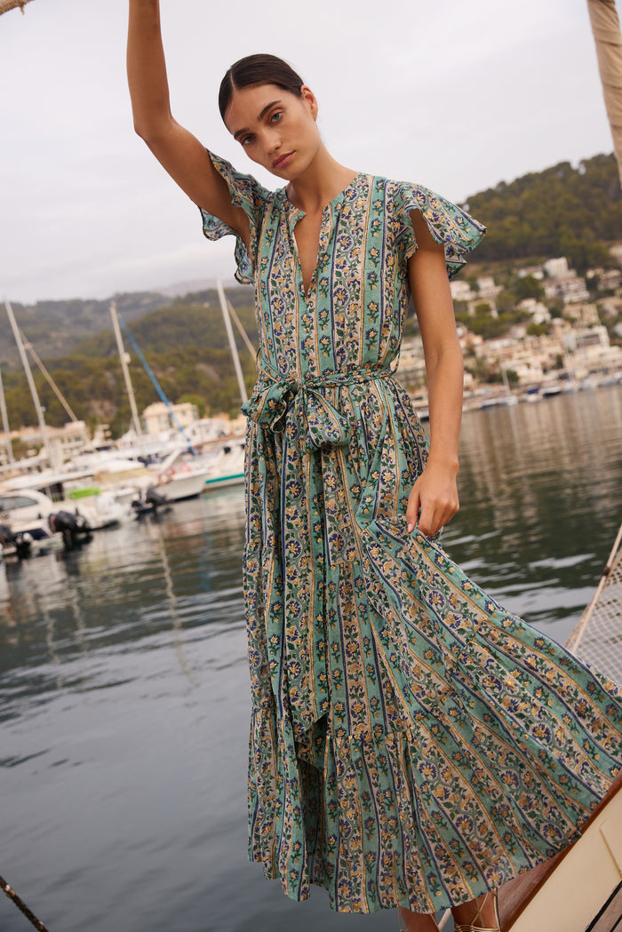 V-Neck Maxi- Taj Aqua