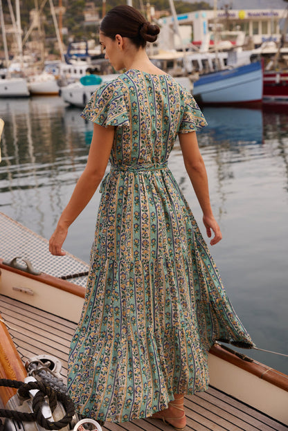 V-Neck Maxi- Taj Aqua